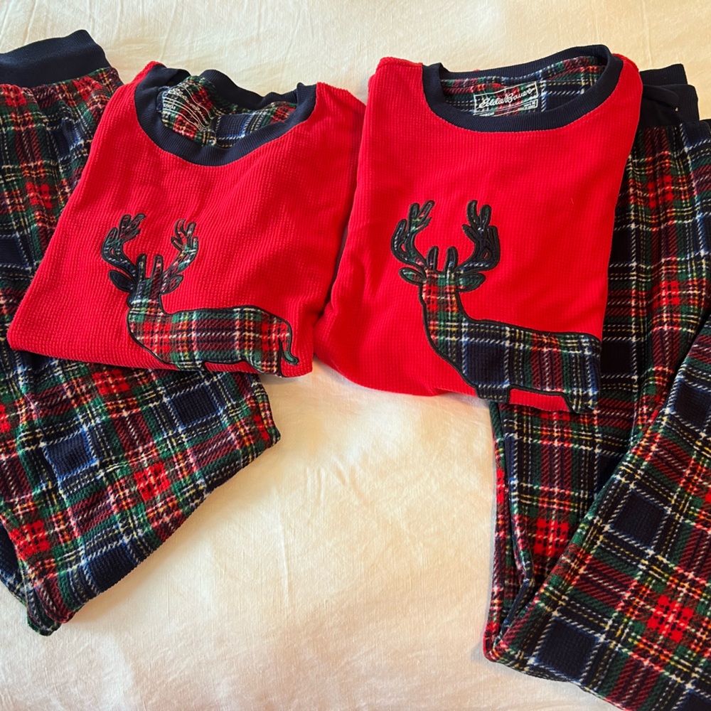 BUNDLE 2 Eddie Bauer Holiday Pajama Sets Sleep Set Plaid.